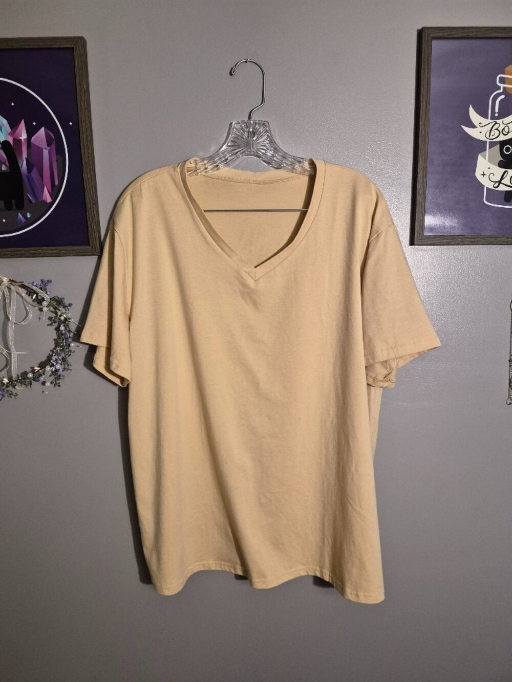 Beige V-Neck Shirt